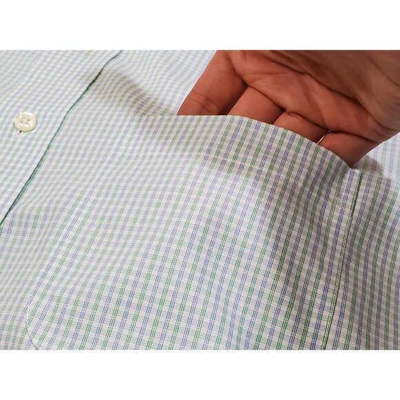 Brooks Brothers Regent Men's 16 4/5 Blue Green Long Sleeve Button Down Shirt - Picture 7 of 8